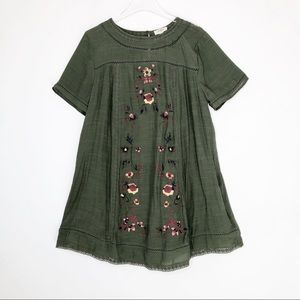 Umgee Green Embroidered Dress Sz L
